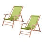 Jan Kurtz - Maxx Deckchair , teak / hoes plastic stof pistache (set van 2)