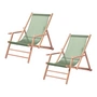 Jan Kurtz - Maxx Deckchair , teak / bekleding kunststof stof salie (set van 2)
