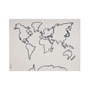 Lorena Canals - Wandkleed, Wereldkaart, 160 x 120 cm, naturel / zwart