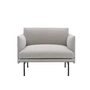 Muuto - Outline Studio Fauteuil, zwart / grijs (Kvadrat by Sahco Clay 12)