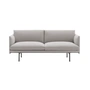 Muuto - Outline Sofa 2-zits, zwart/grijs (Kvadrat by Sahco Clay 12)