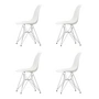 Vitra - Eames Plastic Bijzetstoel DSR, chroom / wit (vilten glijders basic dark) (set van 4)