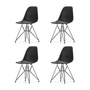 Vitra - Eames Plastic Side Chair DSR RE, basic dark / diepzwart (viltglijders basic dark) (set van 4)