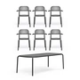 Fatboy - Toní Tablo Tafel + armleunstoel, antraciet (set van 7)