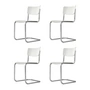 Thonet - S 43 Sledestoel, chroom / wit geglazuurd TP 200 (set van 4)