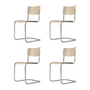 Thonet - S 43 Stoel, chroom / beuk naturel (TP 17) (set van 4)