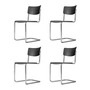 Thonet - S 43 Stoel, chroom / zwart (TP 29) (set van 4)