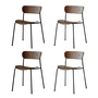& Tradition - Pavilion Stoel, frame zwart / walnoot gelakt (set van 4)