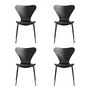 Fritz Hansen - Serie 7 stoel, monochroom, zwart / zwart gekleurd essenhout (set van 4)
