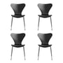 Fritz Hansen - Serie 7 stoel, chroom / zwart gekleurd essenhout (set van 4)
