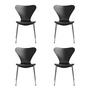 Fritz Hansen - Serie 7 stoel, chroom / zwart gekleurd essenhout (set van 4)
