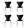 Fritz Hansen - Serie 7 stoel, chroom / zwart gelakt essen (set van 4)