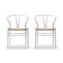 Carl Hansen - CH24 Wishbone Chair , beuk soft white / vlechtwerk naturel (set van 2)