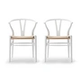Carl Hansen - CH24 Wishbone Chair , beuk soft white / vlechtwerk naturel (set van 2)