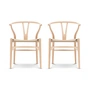 Carl Hansen - CH24 Wishbone Chair , gezeepte beuk / vlechtwerk naturel (set van 2)