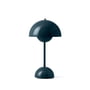 & Tradition - Bloempot oplaadbare tafellamp VP9 met magnetische oplaadkabel, glanzend, grijsblauw (Exclusive Edition)