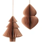 Broste Copenhagen - Christmas Mix Decoratieve hanger, dennenboom & kegels, Ø 13 x H 13 cm, indianentint (set van 2)