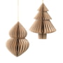 Broste Copenhagen - Christmas Mix Decoratieve hanger, dennenboom & kegels, Ø 13 x H 13 cm, natuurlijk bruin (set van 2)