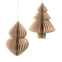 Broste Copenhagen - Christmas Mix Decoratieve hanger, dennenboom & kegels, Ø 13 x H 13 cm, natuurlijk bruin (set van 2)