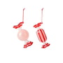 Broste Copenhagen - Candy Decoratieve hanger, rood (set van 2)