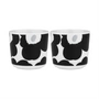 Marimekko - Oiva Unikko Mok, 200 ml, wit / steenkool / zilver (set van 2)