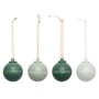 Design Letters - X-MAS Stories decoratieve hanger, Ø 6 cm, donkergroen / stofgroen (set van 4)