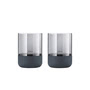 Blomus - Calma Windlicht, Ø 7 cm, rook / staalgrijs (set van 2)
