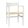 Carl Hansen - CH37 Stoel, beuken zacht naturel wit gelakt / vlechtwerk naturel