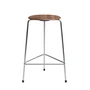 Fritz Hansen - High Dot Barkruk H 65 cm, walnootfineer / verchroomd onderstel