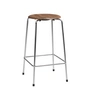 Fritz Hansen - High Dot Barkruk H 65 cm, notenhoutfineer / onderstel chroom (4 poten)