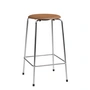 Fritz Hansen - High Dot Barkruk H 65 cm, notenleer / onderstel chroom (4 poten)