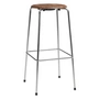 Fritz Hansen - Hoge Dot Barkruk H 76 cm, notenhoutfineer / onderstel chroom (4 poten)