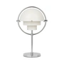 Gubi Multi-Lite - Draagbare oplaadbare tafellamp, chroom / wit halfmat