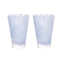 OYOY - Yuka Swirl Drinkglas, blauw (set van 2)