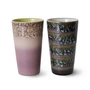 HKliving 70's - Latte macchiato mok, 280 ml, forest (set van 2)