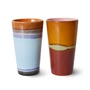 HKliving 70's - Latte macchiato mok, 280 ml, clash (set van 2)
