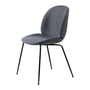Gubi - Beetle Dining Chair Volledig gestoffeerd (Conic Base), Zwart / Rond Bouclé (023)