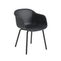Muuto Fiber Outdoor - Fauteuil, antraciet zwart
