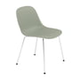 Muuto - Fiber Side Chair Tube Base, chroom / dusty green gerecycled