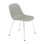 Muuto - Fiber Side Chair Tube Base, chroom/grijs gerecycled