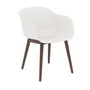 Muuto - Fiber Chair Wood Base, donker gebeitst eiken / wit gerecycled