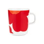 Marimekko Oiva Iso Unikko - Mok met handvat 250 ml, wit / rood (60th Anniversary Collection)