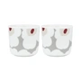 Marimekko - Oiva Unikko Mok, 200 ml, wit / lichtgrijs / rood (set van 2) (Voorjaar 2024)