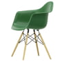 Vitra - Eames Plastic Armchair DAW RE, ash honey kleur / emerald (viltglijders basic dark)