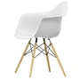 Vitra - Eames Plastic Armchair DAW RE, ash honey kleur / katoenwit (viltglijders basic dark)