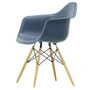 Vitra - Eames Plastic Armchair DAW RE, ahorn geelachtig/zeeblauw (viltglijders basic donker)