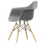 Vitra - Eames Plastic Armchair DAW RE, ahorn geelachtig / granietgrijs (viltglijders basic donker)