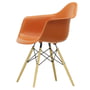 Vitra - Eames Plastic Armchair DAW RE, ash honey kleur / roest oranje (viltglijders basic dark)