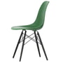 Vitra - Eames Plastic Side Chair DSW RE, black maple / emerald (basisglijders van donker vilt)