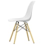 Vitra - Eames Plastic Side Chair DSW RE, geelachtig esdoorn / katoenwit (basisglijders van donker vilt)